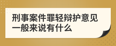 刑事案件罪轻辩护意见一般来说有什么