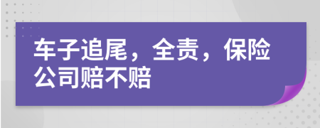 车子追尾，全责，保险公司赔不赔