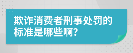 欺诈消费者刑事处罚的标准是哪些啊？