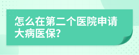 怎么在第二个医院申请大病医保？