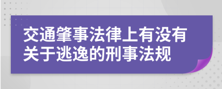 交通肇事法律上有没有关于逃逸的刑事法规