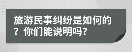 旅游民事纠纷是如何的？你们能说明吗？