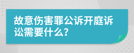 故意伤害罪公诉开庭诉讼需要什么？