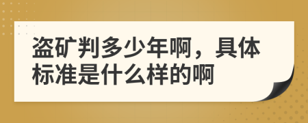 盗矿判多少年啊，具体标准是什么样的啊