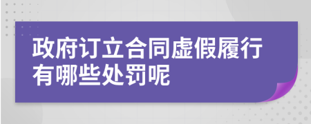 政府订立合同虚假履行有哪些处罚呢