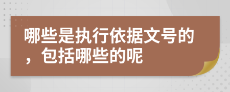 哪些是执行依据文号的，包括哪些的呢