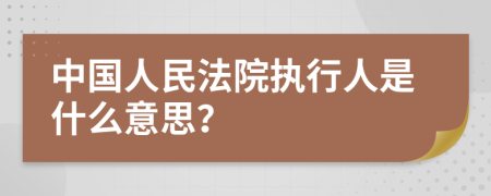 中国人民法院执行人是什么意思？