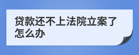 贷款还不上法院立案了怎么办