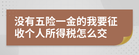 没有五险一金的我要征收个人所得税怎么交