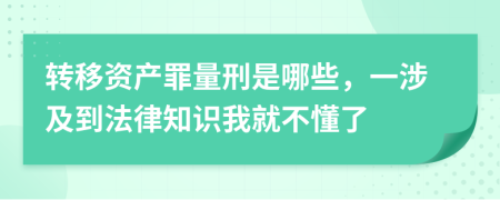 转移资产罪量刑是哪些，一涉及到法律知识我就不懂了