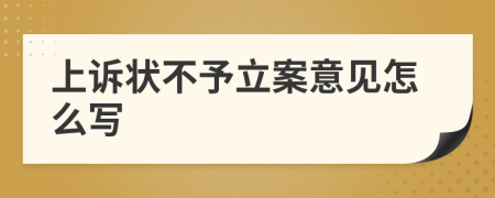 上诉状不予立案意见怎么写