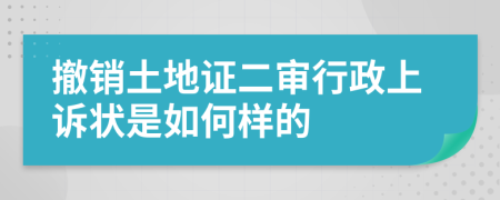 撤销土地证二审行政上诉状是如何样的