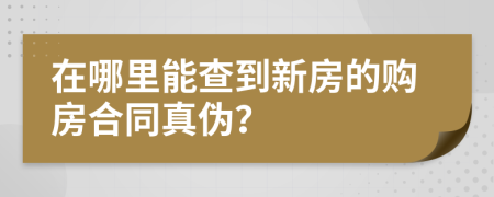 在哪里能查到新房的购房合同真伪？