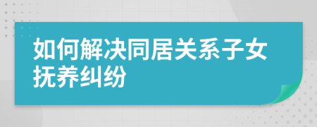 如何解决同居关系子女抚养纠纷