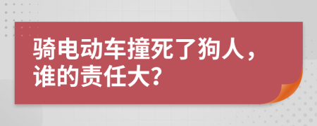 骑电动车撞死了狗人，谁的责任大？