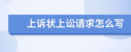 上诉状上讼请求怎么写