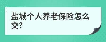 盐城个人养老保险怎么交？