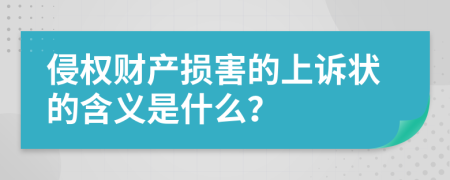 侵权财产损害的上诉状的含义是什么？