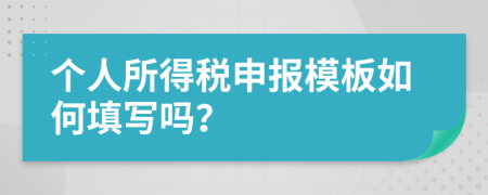 个人所得税申报模板如何填写吗？