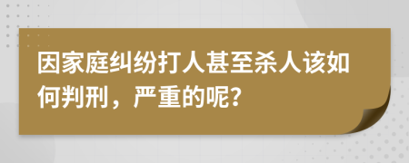 因家庭纠纷打人甚至杀人该如何判刑，严重的呢？