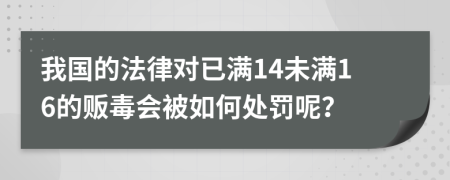 我国的法律对已满14未满16的贩毒会被如何处罚呢？
