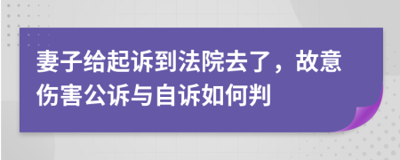 妻子给起诉到法院去了，故意伤害公诉与自诉如何判