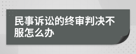 民事诉讼的终审判决不服怎么办