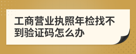 工商营业执照年检找不到验证码怎么办