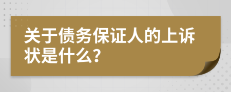 关于债务保证人的上诉状是什么？