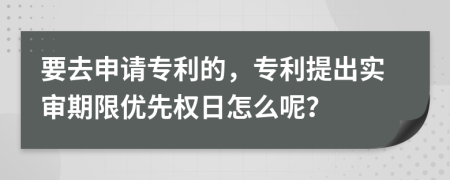 要去申请专利的，专利提出实审期限优先权日怎么呢？