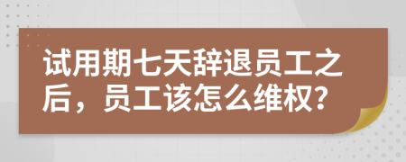 试用期七天辞退员工之后，员工该怎么维权？