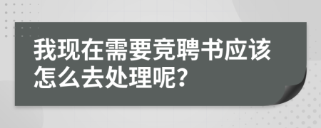 我现在需要竞聘书应该怎么去处理呢？