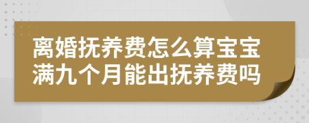 离婚抚养费怎么算宝宝满九个月能出抚养费吗