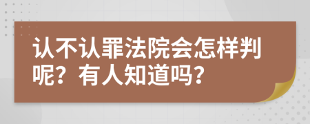 认不认罪法院会怎样判呢？有人知道吗？