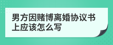 男方因赌博离婚协议书上应该怎么写