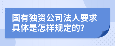 国有独资公司法人要求具体是怎样规定的？