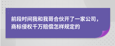 前段时间我和我哥合伙开了一家公司，商标侵权千万赔偿怎样规定的