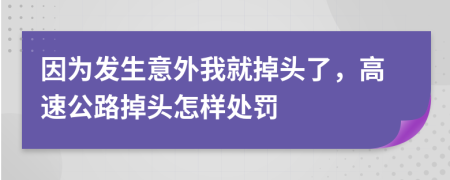 因为发生意外我就掉头了，高速公路掉头怎样处罚