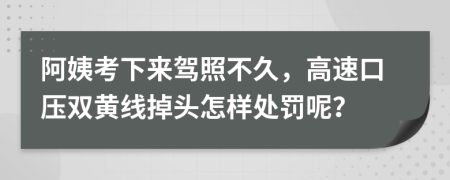 阿姨考下来驾照不久，高速口压双黄线掉头怎样处罚呢？