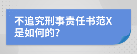 不追究刑事责任书范X是如何的？