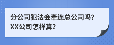 分公司犯法会牵连总公司吗？XX公司怎样算？
