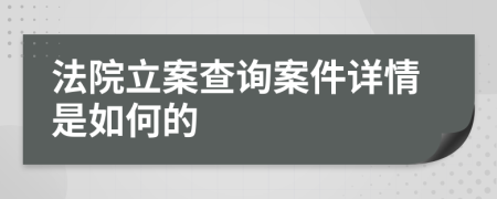 法院立案查询案件详情是如何的
