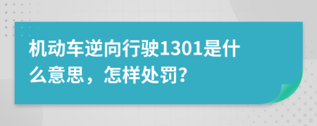 机动车逆向行驶1301是什么意思，怎样处罚？