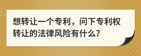 想转让一个专利，问下专利权转让的法律风险有什么？
