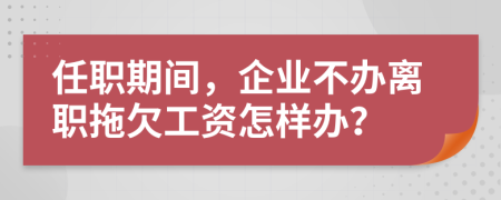 任职期间，企业不办离职拖欠工资怎样办？