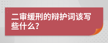 二审缓刑的辩护词该写些什么？