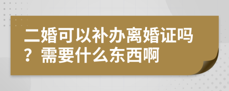 二婚可以补办离婚证吗？需要什么东西啊