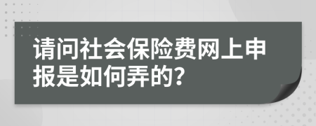 请问社会保险费网上申报是如何弄的？