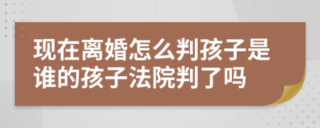 现在离婚怎么判孩子是谁的孩子法院判了吗