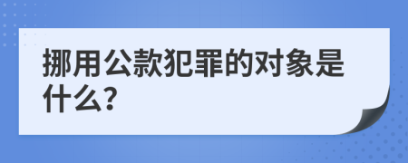 挪用公款犯罪的对象是什么？